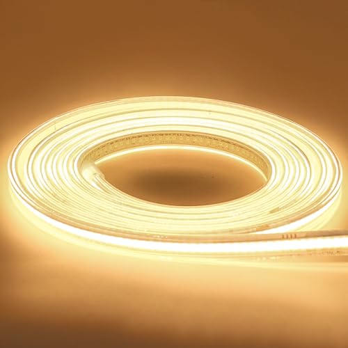 pcning LED Strip COB 230V 10M 3000K Bianco Caldo IP67 Impermeabile, 10 Metri Barra LED 220V Senza Trasformatore per uso Interno ed Esterno (Bianco Caldo, 10M)