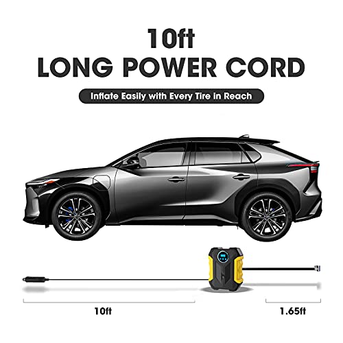 Compressor de ar digital para bomba automática de carro inflador de pneu portátil com luz LED DC 12V