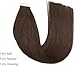 ABH AmazingBeauty Hair Semi-permanent Tape Attached Real Remi Remy Human Hair Extensions Tape in 50g 20pcs Invisible Seamless Reusable Skin Weft Dark Brown Color 2 18 Inch