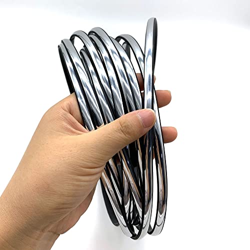 16Ft(5M) Glossy Automotive Edge Trim Chrome Automotive Molding Trim Strip Anti-Collision Strip Car Door Edge Guard With Built-In Self-Adhesive Tape Fit For Most Car (Silver) #TOP6