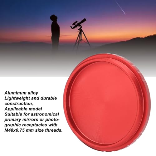 Image of Telescope Dust, M48 X 0.75 Aluminum Alloy Telescope Lens Dust Cover, Threaded Eyepiece Dust Cover Accessories for Astronomical Telescope Eyepiece