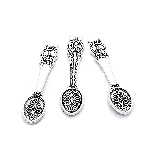 320 Pieces Antique Silver Plated Jewelry Charms GY03700 Spoon Tablespoon