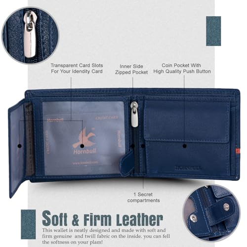 HORNBULL Denial Leather Combo Gift For Men | Wallets Men With Rfid Blocking | Mens Wallet (Bw104150),blue