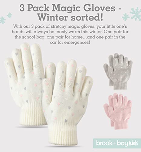 Brook + Bay Kids Magic Gloves - 3 Pack Kids Winter Gloves - Cold Weather Gloves for Boys & Girls - Children's Knit Gloves2