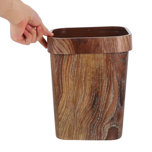 Caneca de basura cuadrada 10 litros con diseño de madera miniatura 7