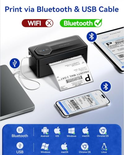 Image of TATTMUSE Bluetooth Thermal Label 4X6 Wireless Shipping Label Printer