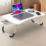 Kidsgigglz Laptoptisch, Laptop Tisch mit Tablethalter, Schublade, Getränkehalter, Betttisch...