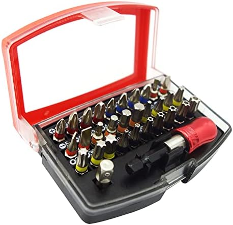 NORTOOLS 32 PCS S2 Hex Shank Screwdriver Bits with Magnetic Bit Holder Kit Security Bit Set