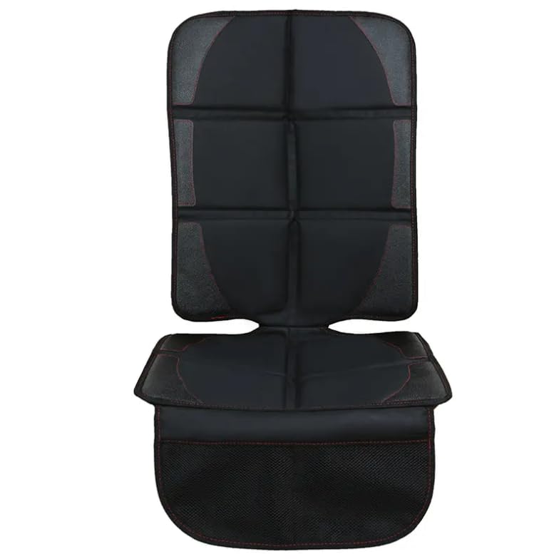 AEMEC Protector Asiento Coche Impermeable Antideslizante Cuero y Tela, Protector Asiento Coche Silla Bebe con 2 Bolsillos de Almacenaje, Cubre Asientos Coche