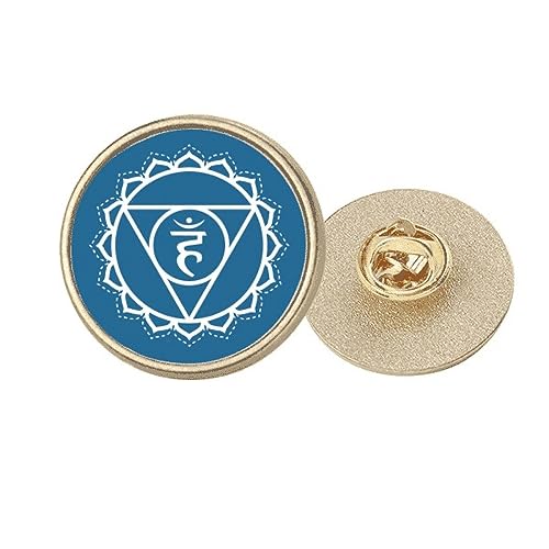 Broche ronde en métal doré motif lettre M pour personnaliser un blazer