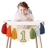 HODIHIWI Handmade Rainbow 1st Birthday HighChair Banner Colorful Party Decoration For Girls Boys Baby Shower Kids Bedroom