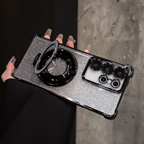 For Galaxy S24 Plus �p �P�[�X MagSafe�Ή� 360°��]�X�^���h �c�����Ή� �N���A �ϏՌ� �M�����N�V�[ S24 Plus �J�o�[ �}�O�Z�[�t�Ή� �����O �X�^���h�@�\ �}�O�l�b�g���� ������ �S�ʕی� �Ռ��z�� ����~�� �J