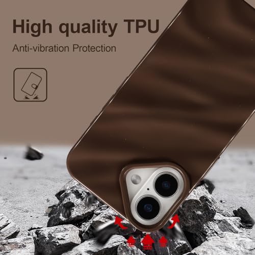 Coque vague iPhone 16 Plus pour filles étui silicone chocolat - 7