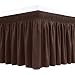 Biscaynebay Wrap Around Bed Skirts Elastic Dust Ruffles, Easy Fit Wrinkle and Fade Resistant Luxurious Silky Textured Durable Fabric, Brown King 15 Inches Drop