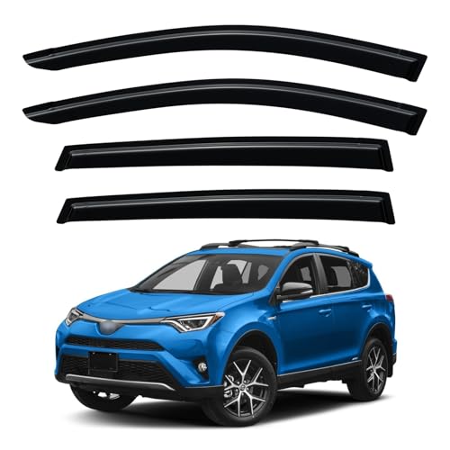 Image of Window Visors Rain Guards for 2013-2018 Toyota Rav4, Out-Channel Window Vent Wind Deflectors Visors Shades for 13-18 Toyota Rav4