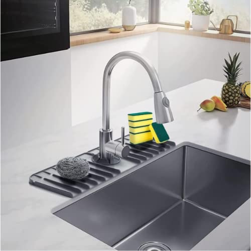 Kitchen Faucet Mat I Sink Splash Guard Mat For Kithcen And Bathroom I Kitchen Sink Water Splash Guard With Free Sink Strainer I Splash Guard For Sink 14,6 * 5,5 I #TOP5