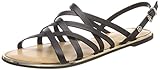  Tommy Hilfiger Leather Strappy Flat Sandal, Sandalias de Talón Abierto para Mujer, Negro (Black 990), 41 EU