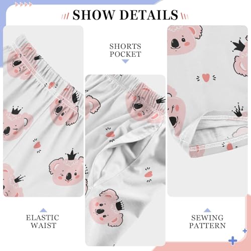 Princess Koala Love Boys Long Pants Soft Trousers Elastic Waist Kids Lounge Bottoms with Pockets S-XL4