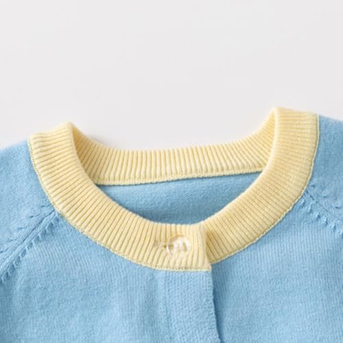 Girl's Long Sleeve Winter Colorful Rainbow Stripe Knit Button Up Cardigan Sweater Coat for Kids Girl 2-7 Years4