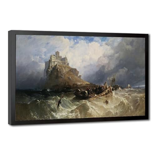 Toile Mount St Michael Cornwall Clarkson Stanfield 20x30 cm, cadre mural prêt à suspendre
