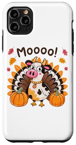 Moooo Funny Cow Pavo Humor de Acción de Gracias Carcasa para iPhone 11 Pro Max