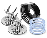 Replacement Parts Compatible with Oster Blender Ice Blades 4980 4961 Gasket Coupling Stud Slinger Pin Kit for Oster & Osterizer Blender Accessories Fit Oster Blender 7 10 16 Speed(Two 6-Point Blade)