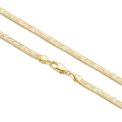 14K Gold Chain for Women Snake Necklaces for Women Trendy Snake Chains with Patterns Necklace Mens Gold Chains 16-24 Inches 4mm