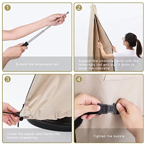 Capa para guarda-sol de pátio para cáqui de 1,5 m a 3,5 m da ABCCANOPY