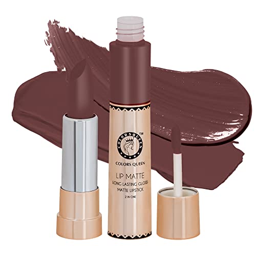 Image of Colors Queen 2 in 1 Matte Lipstick | Lip Matte | Long Lasting Gloss, Waterproof, Non Transferable | (51 - Nude, 8g)