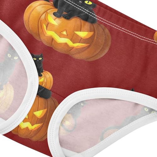 Cotton Girls Underwear Toddlers Black Cats Pumpkins Halloween Cute Panties Girl Artistic Kids Undies Briefs 2t4