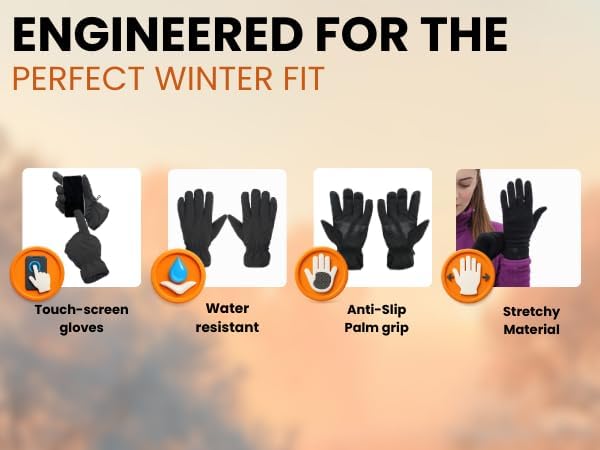 Heat Logic Thermal Winter Gloves, Touchscreen Compatible with Fleece Lining For Cold Weather, Water-Resistant Hiking Gloves - Image 10