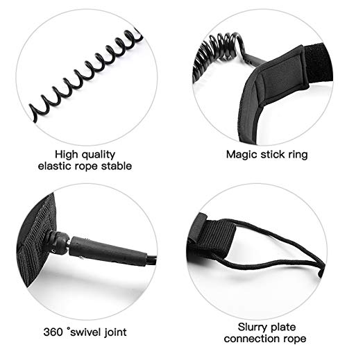 image for Jodsen Surf SUP Board Leash,10ft 7mm TPU Coiled Stand Up Paddle Board 