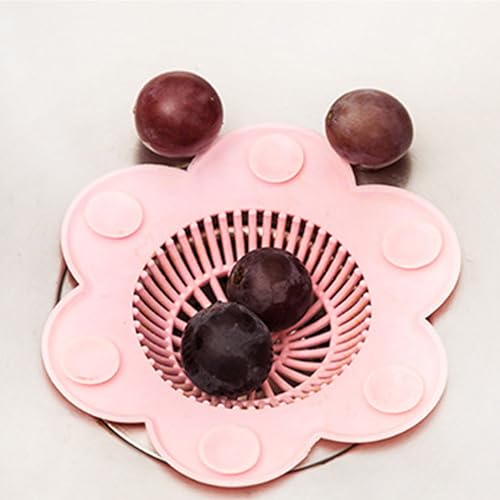 Colador de PVC para fregadero con ventosa rosa miniatura 4