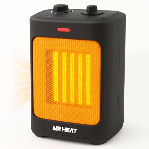 2000W Mini Fan Heater Ceramic Heater with 3 Heat Settings & Fan Only Mode Portable Space Heater with Overheat and Tip-Over Protection for Home Office and Bedroom Black