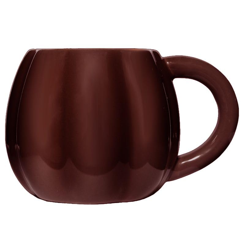 Pumpkin Coffee Mug, 19oz Brown Ceramic Fall Mug, Cozy Autumn Home Decor Drinkware for Coffee, Tea & Cider, Microwave & Dishwasher Safe, Fall Gift for Women & Hostess