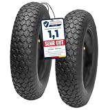 Garronda Set di 2 Copertone 4.80/4.00-8 2PR con Camera d’Aria (AV) per Ruota Carriola, compatibile con Ruote per Carrello, Ø 39 cm, da Giardino oppure Cantiere Ø 39 cm GD-0164, Nero