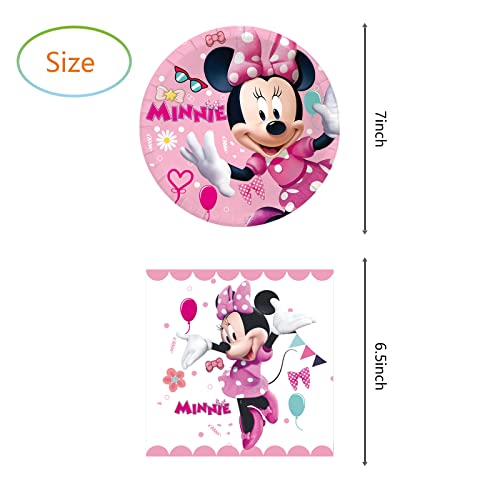 Xhssf Minnie Birthday Party Supplies, 20 Plates And 20 Napkins, For Minnie Theme Birthday Party Decorations #TOP1
