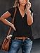 Famulily Womens Relaxed Fit Plain Top Summer Cute Cap Sleeve Vest Shirts Athletic V Neck Tops Black L