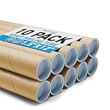 Mailing Tubes with Caps, 1.5 inch x 12 inch (10 Pack) | MagicWater Supply