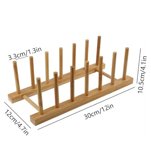 Bambu Tabak Standı – Bölmeli Doğal Ahşap Tabak Düzenleyici | Tabak, Kupa, Kapak, Tepsi ve Mutfak Gereçleri İçin Çok Amaçlı Düzenleyici