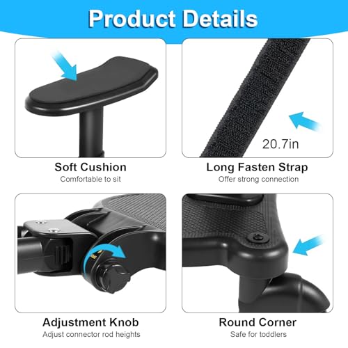 Image of Universal Stroller Board with Detachable Seat for New Parents, 2 in 1 Sit & Stand Stroller Board, Stroller Standing Board, Stroller Attachment for Toddler to Ride, Holds Children Up to 55lbs