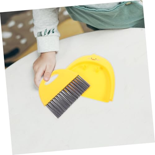 Warmhm Mini Kehrschaufel und Besen Set Klein Kompakt Detailreiche Reinigung für Haushalt Auto Büro Haustier Geeignet Robust Gelb – Bild 4