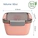 Freshmage Salad Lunch Container To Go, 52-oz Bowls with 3 Compartments, Dressing Container for Toppings, Snacks, Men, Women (Pink)