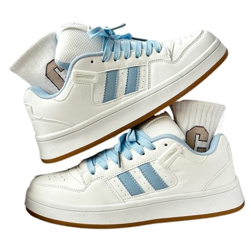 ZQW Women Men Y2K Aesthetic Platform Sneakers Casual Lace Up Sport Cute Walking Non-Slip Low Top Shoes Multiple Colors