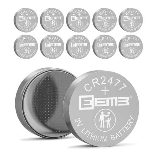 EEMB 10 Pack CR2477 Batterie 3V Lithium Knopfzellenbatterien 2477 Batterie DL2477, ECR2477 für elektronische Kerze, Licht, Fernbedienung, Schlüsselanhänger, Alarm, Kontaktsensor, intelligente Geräte