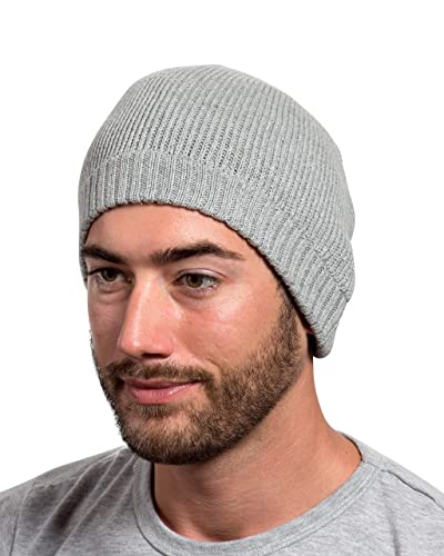 Snugzero - 100% Cotton Beanie For Cool Everyday Wear In Solid Colors Men And Women (Light Gray) #TOP1