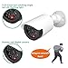 WALI Dummy Fake Simulated Surveillance Security CCTV Dome Camera Indoor Outdoor with One LED Light, Warning Security Alert Sticker Decal (TC-W8), 8 Packs, White