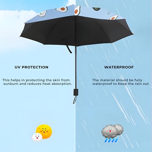 Image of Kraptick Printed Travel Umbrella for Rain, UV, Wind Proof, Water-Proof Umbrella for Men /Women /Boys /Girls /Kids (UMBR-02)