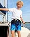 uideazone Boys Summer Swim Trunks Size 8 Quick Dry UPF 50+ Beach Boards Shorts Fashion Bluey Flame Swimwear Bathing Shorts with Side Pockets Casual Beachwear