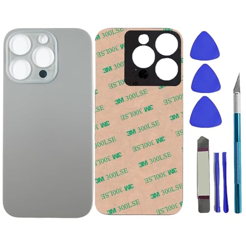 Vitre arrière iPhone 16 Pro Max grand trou titane naturel kit réparation